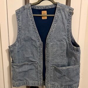 GAP Light Blue Heavyweight Denim Utility Vest